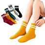 Blend Ankle Striped Socks Women Girls Sport Casual Sock Hosiery Soft Medium Tube Long Socks With