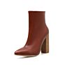 Block High Heel Chunky Pointed Toe Women Boots Lady Shoes Stilettos Ankle Boot