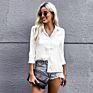 Blusa Ladies Blouses Elegant Embossed Long Sleeve Button down Women Shirts