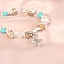 Bohemia Turquoise Anklets for Women Starfish Pendant Conch Shell Beach Foot Jewelry Retro Anklet Jewelry