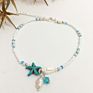Bohemian Anklets for Women Pearl Ankle Bracelets Set Boho Layered Beach Adjustable Chain Starfish Anklet Foot Jewelry