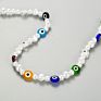 Bohemian Colorful Pearl Beaded Evil Eyes Necklaces Multicolored Beads Demon Eyes for Women