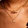 Boho Jewelry 925 Sterling Silver Minimalist Paperclip Chain Plain Circle Bar Necklace Gold