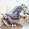 Boho Woven Polyester Cotton Vintage Retro Throw Blanket with Tassel