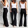 Boot Cut Jeans Women's Flared Button Jeans Slimming Pants High-Waist Women's Denim Trousers