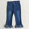 Boutique Girls Denim Bell Bottoms Baby Jeans Pant Stretch Elastic Flare Pants Jeans for Kids