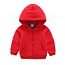 Boys Girls plus Velvet Zip up Hooded Jacket Children Solid Color Side Pocket Coat Kids Hoodies Outerwears