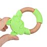 Bpa Free Animal Shape Silicone Chew Toy Baby Teething Ring Silicone and Wooden Baby Teether