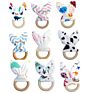 Bpa Free Food Grade Wooden Teething Toys Funny Silicone Baby Teether