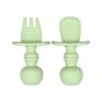 Bpa Free Toddler First Training Self Feeding Utensils Set Baby Led Weaning Utensils Silicone Baby Fork and Spoon