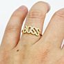 Brass Simple Men Gold Rose Popular Boss Lettering Ring