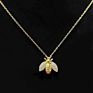 Brazilian Tarnish Free 18K Gold Plated Bee Pendant Necklaces Handmade 925 Sterling Silver Jewelry