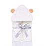 Breathable Absorptive White Bear Bamboo Fiber Infant Hooded Baby Bath Towel Bathrobe for Newborn