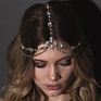 Bridal Headband Rhinestone Wedding Hair Chain Headpiece Accessories for Women Boho Forehead Head Chain Jewelry