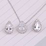 Bridesmaid Wedding Jewelry Sets 2Pcs Water Drop Zircon Pendant Necklaces Stud Earrings Bridal Party Set