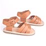 Brown Color Genuine Cow Leather Hard Rubber Sole Leather Baby Sandals for Baby Boy and Girl