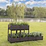 Brown Rectangular Raised Garden Bed Kit Plastic Planter Grow Box for Fresh Vegetable Flowers Succulents