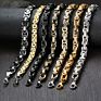 Byzantine Chain Bracelet Stainless Steel Link 18K Gold Silver Black Hip Hop Bracelet for Men Gentlemen