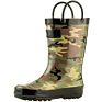 Camouflage Printing Children Wellies Waterproof Rubber Shoes with Handle Army Rain Boots for Kids