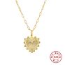 Canner Simple S925 Sterling Silver Heart Pendant Paper Clip Chain Link Necklace for Women
