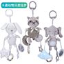 Cartoon Animals Baby Cot Hanging Plush Rattles Newborn Teether Rattle Toy with Elephant Civet Cat Long-Eared Bunny