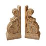 Carved Wood Look Resin Corbel Statue Bookends Polyrsin Corbel Wooden Sculpture Bookends for Home Decor