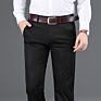 Casual Pants Men Business Slacks Elastic Straight Trousers Male Gray Khaki Navy Chino Pants