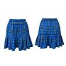 Casual Printed Blue Plaid Pleated Skirt Short Women's Skirts