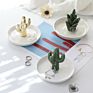 Ceramic Cactus Ring Holder Decorative Green Cactus Jewelry Holder Jewelri Display Tray