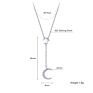 Chain Tassel Necklace 925 Sterling Silver Bling Zircon Star Moon Pendant Necklace