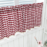 Checkered Plaid Geometric Window Treatments Curtains Valance Window Curtain Rod Kitchen Drapes Indoor