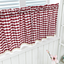 Checkered Plaid Geometric Window Treatments Curtains Valance Window Curtain Rod Kitchen Drapes Indoor