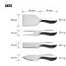 Cheese Knife Set 4 Pcs Stainless Steel Cheese Knife Fork Shaver Spreader for Soft Hard Cheese Charcuterie Cutlery