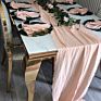 Cheesecloth White Pink Table Runner 100% Cotton Gauze Table Runner Wedding Dinner Decoration