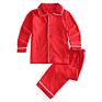 Children Clothes Two Piece Cotton Sleepwear Kids Blank Christmas Boys and Girls Red Pajamas