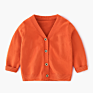 Children Merino Wool Solid Warm Sweater Baby V Neck Knitted Cardigan