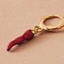 Chili Hoop Earrings Fancy Red Enamel Pendent Earrings for Women Party Jewelry