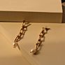 Chris April Jewelry 316L Stainless Steel Pvd Gold Plated Freshwater Pearl Horseshoe Buckle Chain Earring