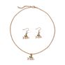 Christmas Simple Letter Necklace Earrings 2 Piece Set Female Clavicle Chain Niche Christmas Gift Jewelry Women