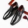 Classic Black Men's Pointed Toe Lace up Wedding Business Office Leather Oxfords Formal Dress Derby Shoes