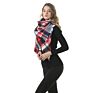 Classic Womens Tassel Plaid Scarf Warm Soft Chunky Large Oversize Square Cashmere like Blanket Wrap Shawl Scarves