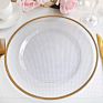 Clear 13 Inch Gold Rim Glass Charger Plates for Wedding Party Decoration