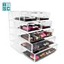 Clear Transparent Acrylic Cosmetics Makeup and Jewelry Big Storage Case Display 3 Large 4 Small Drawers