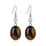 Cliobeads Goldstone Green Aventurine Tiger Eye Gem Stone Earrings Oval Dangle Drop Earrings