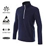 Clothing 100% Polyester Blank Plain Navy Blue 1/4 Half Zip Fleece Pullover Mens