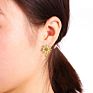Color-Protected Copper Stud Earring Diy Jewelry Accessories Handmade Material Ring Square Curved Oval Large Geometry
