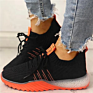 Colorblock Breathable Knitting Women's Tennis Shoes Lace up Woven Air Cushion Sneakers Sports Running Shoes