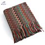 Colorful Acrylic Knitted Tassels Woven Throw Blankets for Couch Bed Sofa Chair Bohemian Throw Blanket for Decor Home