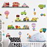 Colorful Diy Gift Removable Cartoon Bus Cars Truck and Bikes Road Traffic Wall Stickers Living Room Kids Room Door Stickers