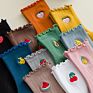 Colorful Fruit Embroidery Cartoon Socks Women Agaric Ruffle Edge Pile Socks Caramella Socks